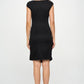 Renee C. Women's Black Brushed Knit Short Sleeve Bodycon Dress with Slit