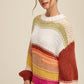 LISTICLE Open Mixed Knit Slouchy Hand Crochet Sweater