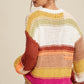 LISTICLE Open Mixed Knit Slouchy Hand Crochet Sweater