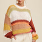 LISTICLE Open Mixed Knit Slouchy Hand Crochet Sweater