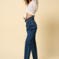 HIGH RISE FLAP WAISTED RELAXED JEANS