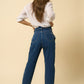 HIGH RISE FLAP WAISTED RELAXED JEANS