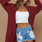 BIBI Twist Knitted Open Front Cardigan with Pockets
