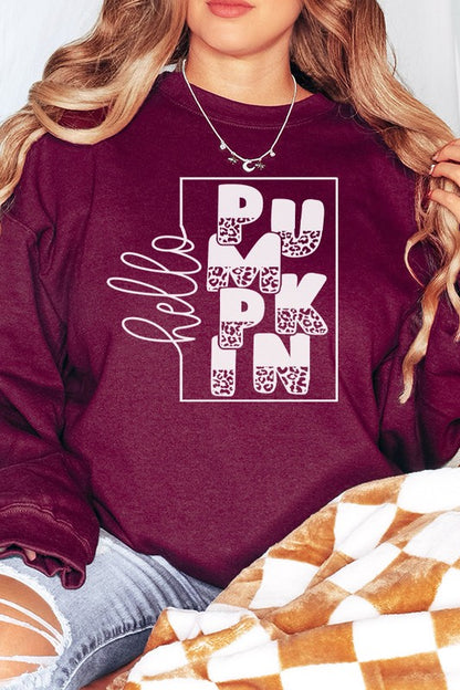 Cali Women's Fall-themed Graphic Sweatshirt "Hello Pumpkin"