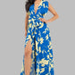CLAUDE Sexy Floral Maxi Sundress with High Split