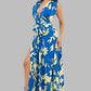 CLAUDE Sexy Floral Maxi Sundress with High Split