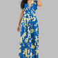 CLAUDE Sexy Floral Maxi Sundress with High Split