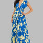 CLAUDE Sexy Floral Maxi Sundress with High Split