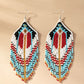 Boho long seed bead drop earrings