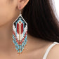Boho long seed bead drop earrings