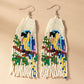 parrot seed bead drop earrings