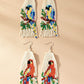 parrot seed bead drop earrings