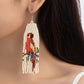 parrot seed bead drop earrings