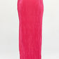 RENEE C. Pink Plisse Maxi Skirt with Slit