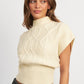 EMORY PARK Turtleneck Knitted Ribbed Vest