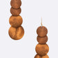 LA JEWELRY Wooden Circle Drop Earrings
