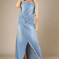CLAUDE 2 Pieces Denim Off-the-Shoulder Top & Skirt Set