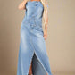 CLAUDE 2 Pieces Denim Off-the-Shoulder Top & Skirt Set