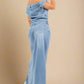CLAUDE 2 Pieces Denim Off-the-Shoulder Top & Skirt Set