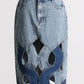 CLAUDE Fashion Cutout Denim Skirt
