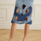 CLAUDE Fashion Cutout Denim Skirt