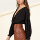 Pretty Pleased Wrap Crop Blouse