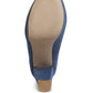 Kostur Denim Block Heel Pumps