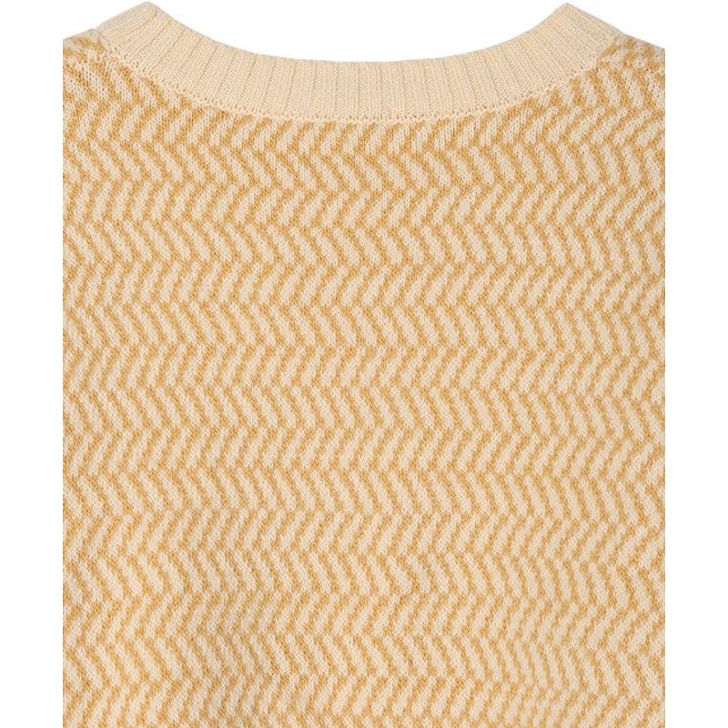 LILOU Herringbone pattern crew neck sweater