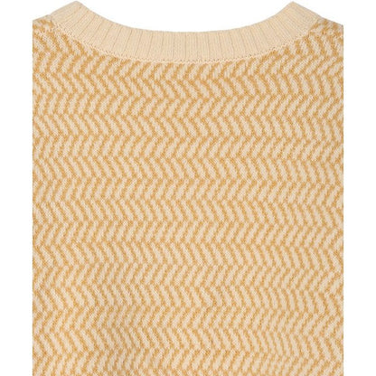 LILOU Herringbone pattern crew neck sweater