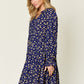 DOUBLE TAKE Full Size Printed Ruffle Hem Long Sleeve Dress
