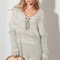 TASHA APPAREL Thinkable Light Green Mixed-Stitch Front Tie Sweater Dress