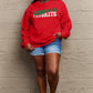 SIMPLY LOVE Full Size "SANTA'S FAVORITE" Round Neck Sweatshirt