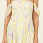 Pastel Florals Smocked Midi Dress