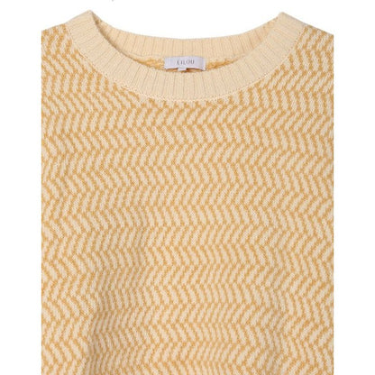 LILOU Herringbone pattern crew neck sweater