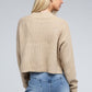 AMBIANCE APPAREL Mock Neck Cropped Pullover Knit Sweater