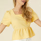 LILOU Bubbles sleeved blouse with peplum