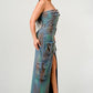 ATHINA Strapless Vintage Washed Buttoned-Down Split Dress
