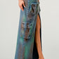 ATHINA Strapless Vintage Washed Buttoned-Down Split Dress