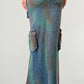 ATHINA Strapless Vintage Washed Buttoned-Down Split Dress