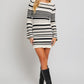 LE LIS Boat Neck Bell Sleeve Sweater Dress
