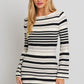 LE LIS Boat Neck Bell Sleeve Sweater Dress