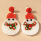 seed bead snow man drop earrings