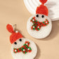 seed bead snow man drop earrings