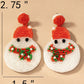 seed bead snow man drop earrings
