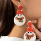 seed bead snow man drop earrings