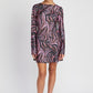 EMORY PARK Zebra Print Mini Cocktail Dress with Laced Back