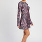 EMORY PARK Zebra Print Mini Cocktail Dress with Laced Back