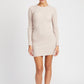 EMORY PARK Ribbed Long Sleeve Mini Dress