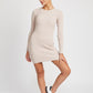 EMORY PARK Ribbed Long Sleeve Mini Dress