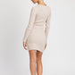 EMORY PARK Ribbed Long Sleeve Mini Dress